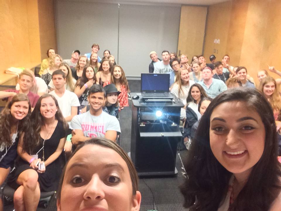 Carolyn and I attempting a selfie during New Student Orientation.