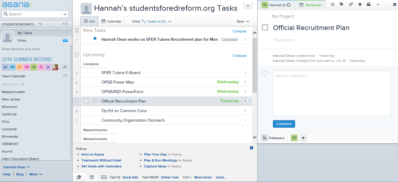 Asana Screenshot