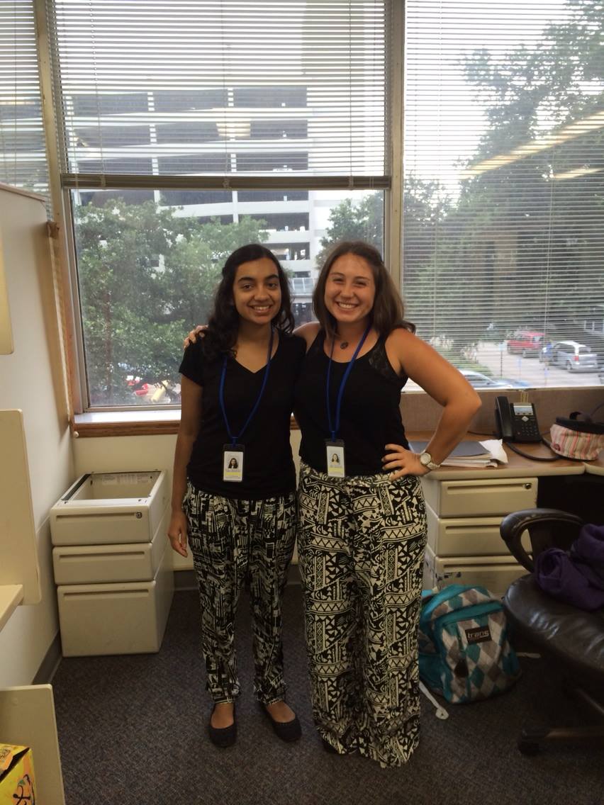 Payal and I at work